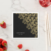 Gold Blätter Schwarzer Herbst Elegance Hochzeit Serviette (Beispiel)