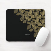 Gold Blätter Schwarzer Herbst Elegance Mousepad (Mit Mouse)