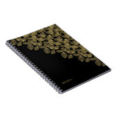 Gold Blätter Schwarzer Herbst Elegance Notizblock (Rechte Seite)