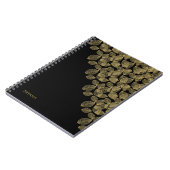 Gold Blätter Schwarzer Herbst Elegance Notizblock (Linke Seite)