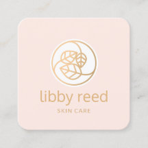 Gold Blätter Trio Logo Square Pink Beauty Wellness