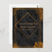 Gold Blätter Tropical Wedding Vielen Dank Postkarte (Vorne/Hinten)