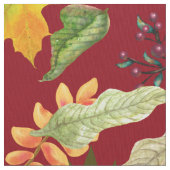 Gold-Blätter und Berries | Herbstfarben | Herbst Stoff (Nahaufnahme)
