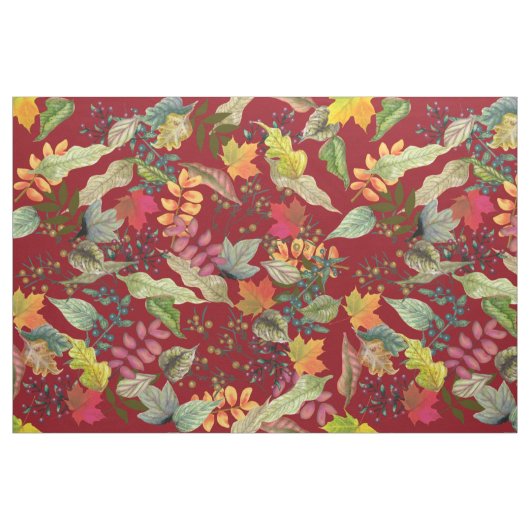 Gold-Blätter und Berries | Herbstfarben | Herbst Stoff (Fat Quarter (45,7 x 55,9 cm))