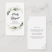 Gold Blätter und Eukalyptus Grüne Elegante Moderne Visitenkarte (Vorne/Hinten)