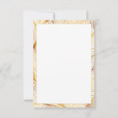 Gold Blätter Weiß Elegantes Muster Dankeskarte (Rückseite)