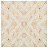 Gold Blätter Weiß Elegantes Muster Stoff (Muster)