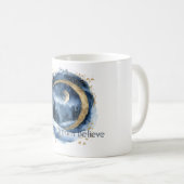 Gold Blau Bäume Stell Dir Vor Träume Glaube Kaffeetasse (VorderseiteRechts)