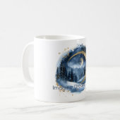 Gold Blau Bäume Stell Dir Vor Träume Glaube Kaffeetasse (Vorderseite Links)