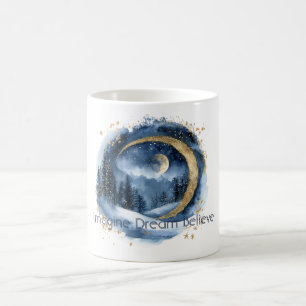 Gold Blau Bäume Stell Dir Vor Träume Glaube   Kaffeetasse