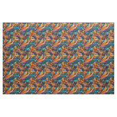 Gold Blau Blätter & Federn Stoff (Fat Quarter (45,7 x 55,9 cm))
