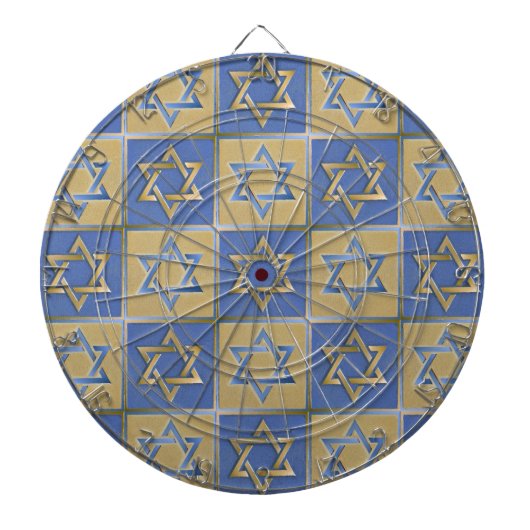 Gold Blau Davidstern-Kunstpaneele Dartscheibe (vorne)