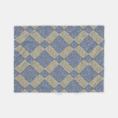 Gold Blau Davidstern-Kunstpaneele Fleecedecke (Vorderseite (Horizontal))