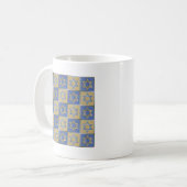 Gold Blau Davidstern-Kunstpaneele Kaffeetasse (Vorderseite Links)