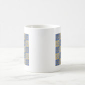 Gold Blau Davidstern-Kunstpaneele Kaffeetasse (Mittel)