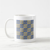Gold Blau Davidstern-Kunstpaneele Kaffeetasse (Links)