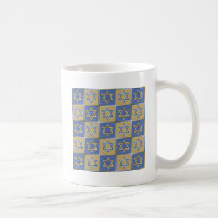 Gold Blau Davidstern-Kunstpaneele Kaffeetasse