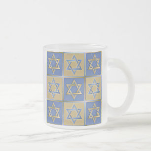 Gold Blau Davidstern-Kunstpaneele Mattglastasse