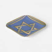 Gold Blau Davidstern Kunstpanel Pappteller (Gewinkelt)