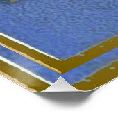 Gold Blau Davidstern Kunstpanel Poster (Ecke)