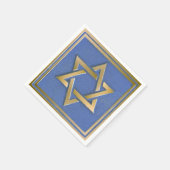 Gold Blau Davidstern Kunstpanel Serviette (Ecke)