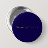Gold & Blau Farbe Professional Schlicht Modern Button (Vorne & Hinten)