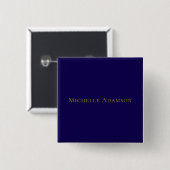 Gold & Blau Farbe Professionell Schlicht Modern Button (Vorne & Hinten)