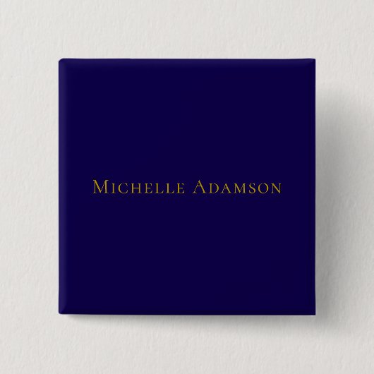 Gold & Blau Farbe Professionell Schlicht Modern Button (Vorderseite)