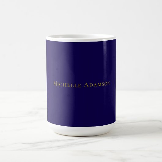 Gold & Blau Farbe Professionell Schlicht Modern Kaffeetasse (Mittel)
