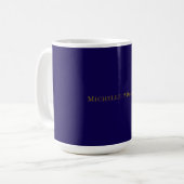 Gold & Blau Farbe Professionell Schlicht Modern Kaffeetasse (Vorderseite Links)