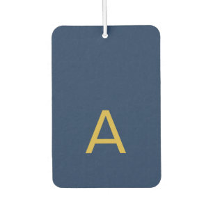 Gold & Blau Farbiges Monogramm Professioneller Anf Autolufterfrischer