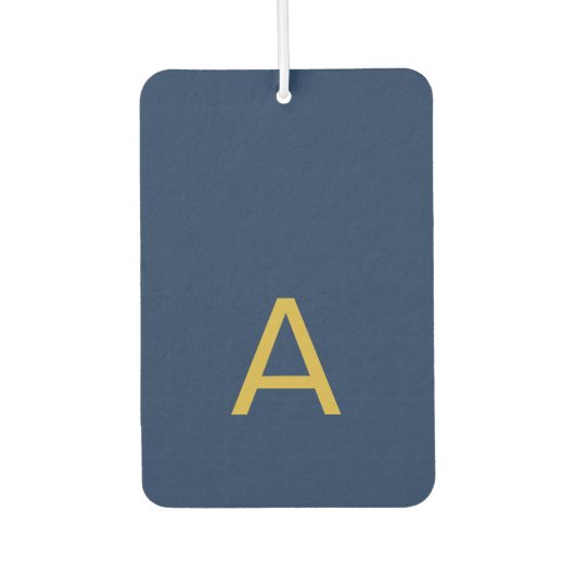 Gold & Blau Farbiges Monogramm Professioneller Anf Autolufterfrischer (Vorderseite)