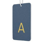 Gold & Blau Farbiges Monogramm Professioneller Anf Autolufterfrischer (Links)