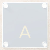 Gold & Blau Farbiges Monogramm Professioneller Anf Glasuntersetzer (Rückseite)