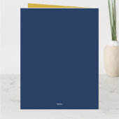 Gold & Blau Farbiges Monogramm Professioneller Anf Karte (Rückseite)