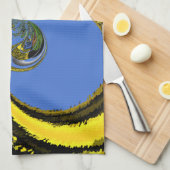 Gold Blau Handtuch (Viertel Falte)