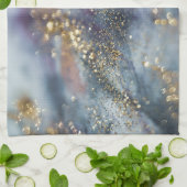 Gold Blau Lila Glitter Glam 1 Geschirrtuch (Gefaltet)