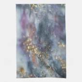 Gold Blau Lila Glitter Glam 1 Geschirrtuch (Vertikal)