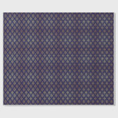 Gold & Blau: Luxus Damask Geschenkpapier (Flach)