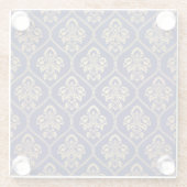 Gold & Blau: Luxus Damask Glasuntersetzer (Rückseite)