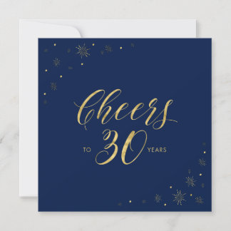 Gold & Blau | Moderner 30. Geburtstag Party Square Einladung