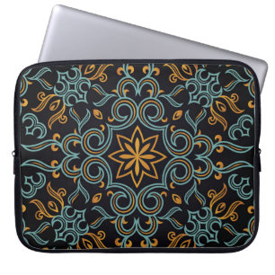 Gold & Blau: Ornamental Vintag Laptopschutzhülle