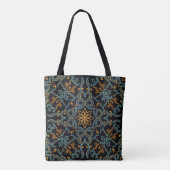 Gold & Blau: Ornamental Vintag Tasche (Rückseite)