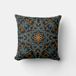 Gold & Blau: Ornamental Vintage Kissen
