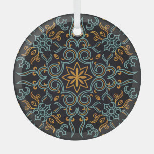 Gold & Blau: Ornamental Vintage Ornament Aus Glas
