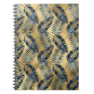 Gold Blau Palmblatt Journal  Notizblock