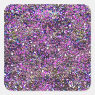 Gold Blau Pink Glitter Glamourös Leere Vorlage Quadratischer Aufkleber