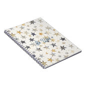 Gold Blau Silber Sterne Notizblock (Rechte Seite)