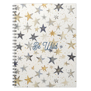 Gold Blau Silber Sterne Notizblock