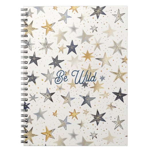Gold Blau Silber Sterne Notizblock (Vorderseite)